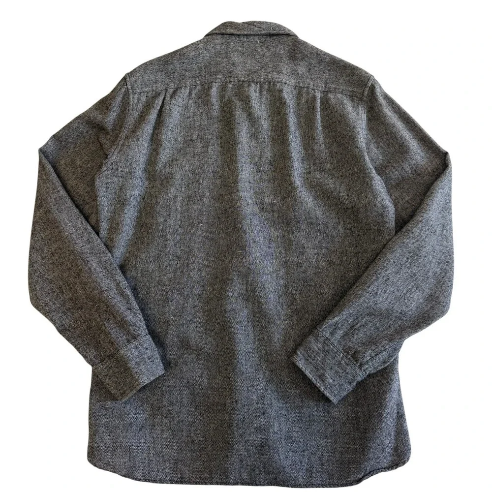 J. Crew Jeans J6129 Wool Blend Grey Button Up Men‎ Long Sleeve Shirt Sz M #467